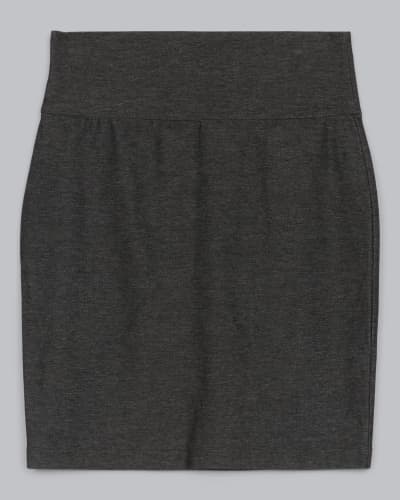 Washable Stretch Crepe Melange Skirt