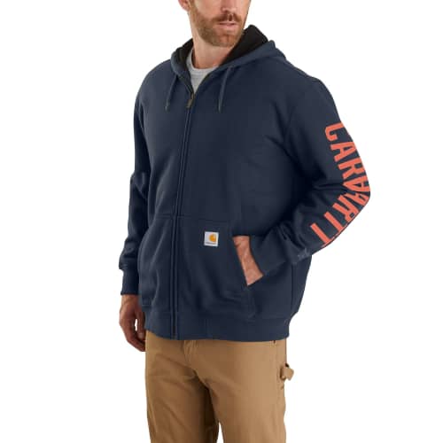 Used + Reworked Carhartt Men's Rain Defender® Rutland Thermal-Lined Hooded  Zip-Front Sweatshirt | Carhartt Reworked