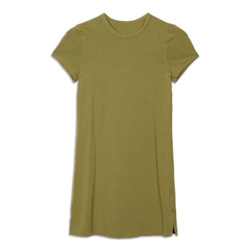 NWOT Lululemon Women's Cotton Wrap-Front T-Shirt Dress in Prosecco