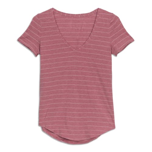Lululemon Softstreme Gathered T-Shirt Magenta Purple Cropped Size 12