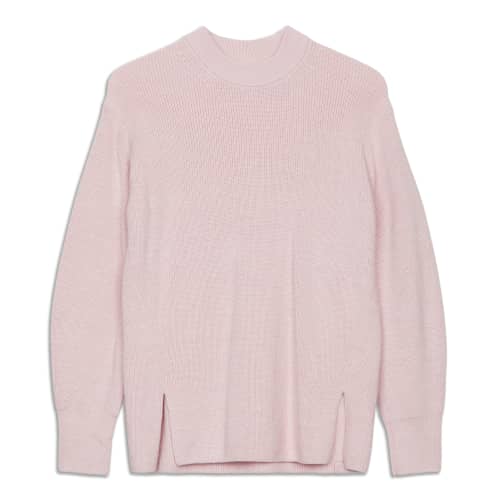 Lululemon Cotton-Cashmere Blend Mock Neck Sweater - Carnation Red / Black  Granite / Electric Turquoise / Dark Heather Grey - lulu fanatics