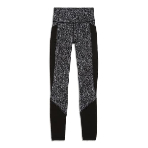 Lululemon Black & White speckled tights with mesh side pockets