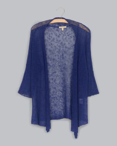 Melange Linen Grain Net Cardigan