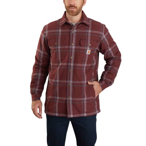 style 104911 relaxed fit heavyweight flannel sherpa lined shirt jac