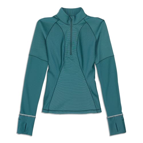 Lululemon athletica Two-Tone Ribbed Running Half Zip, Women's Long Sleeve  Shirts