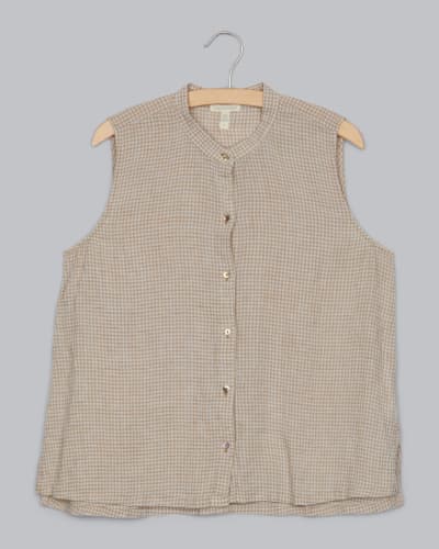 Organic Linen Check Tank