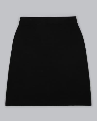 Silk Tussah Stretch Interlock Skirt