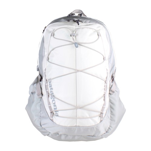 white patagonia backpack