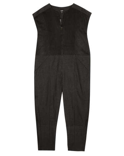 Used Resewn Denim Jumpsuit Black Eileen Fisher Renew