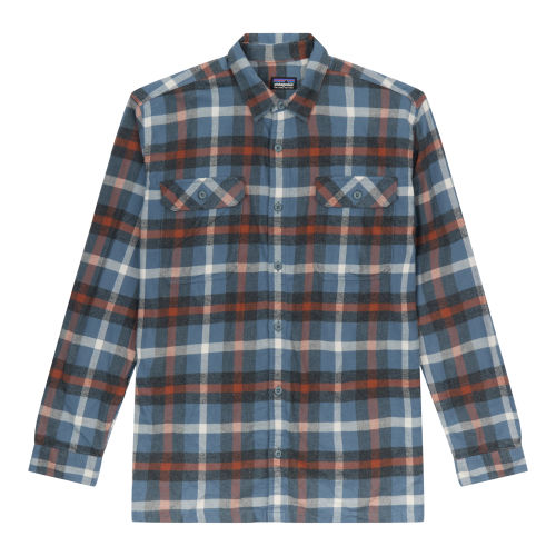 used Patagonia Worn Wear-Men's Long-Sleeved Organic Cotton Midweight Fjord Flannel Shirt-Forage: Plume Grey-Grey-42400-S