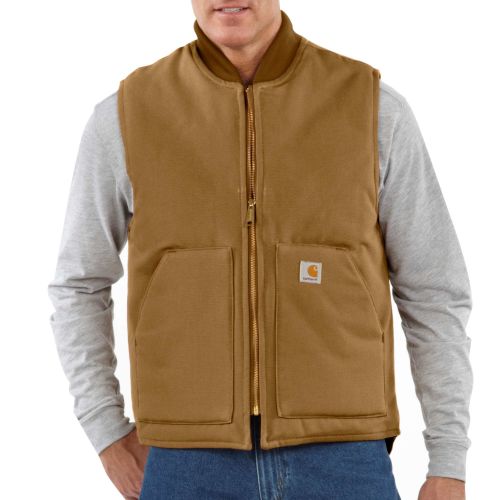 Relaxed Fit Firm Duck Insulated Rib Collar Vest | Carhartt Reworked