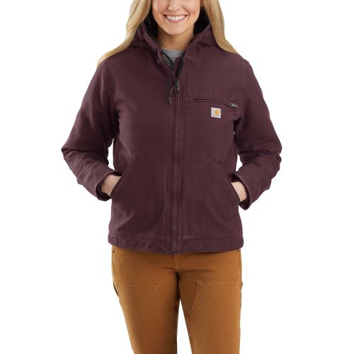 Women's Loose Fit Washed Duck Sherpa Lined Jacket - 3 Warmest