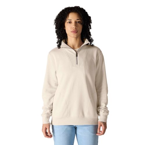 7271シロ Women's TENCEL™ Fiber Series Relaxed Fit Half-Zip Sweatshirt