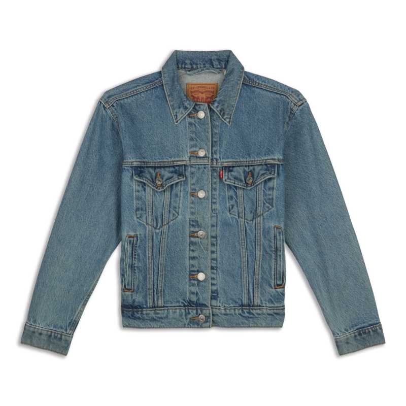 Levis Ex-Boyfriend Trucker Jacket Concrete Indigo Levis Ex-Boyfriend Trucker Jacket Concrete Indigo