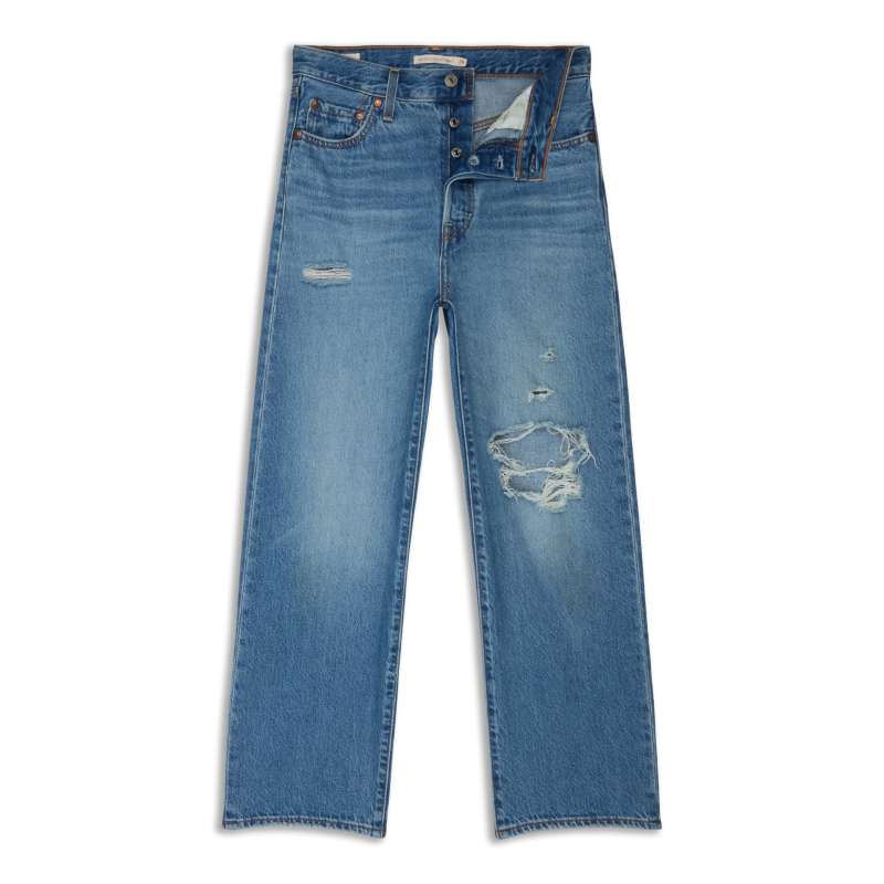 デニム・ジーパン Levi's FW25 RIBCAGE STRAIGHT ANKLE (72693 0230) Levis Ribcage Straight Ankle Fringe Women's Jeans Blue