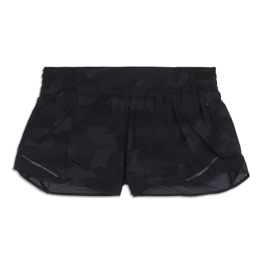 Lululemon Hotty Hot Shorts Low Rise Camo Deep Coal Black 2.5