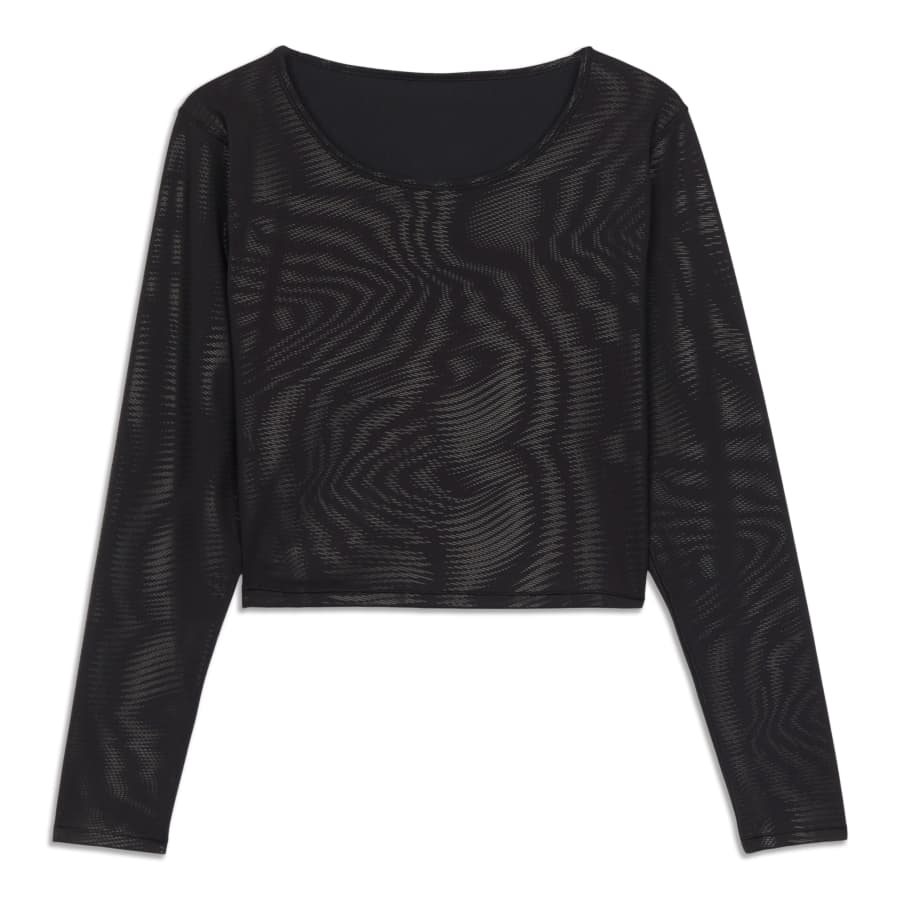 lululemon Women's Wunder Train Cropped Long Sleeve Shirt Online Only,  Undertone Black Multi Size 8, Compare