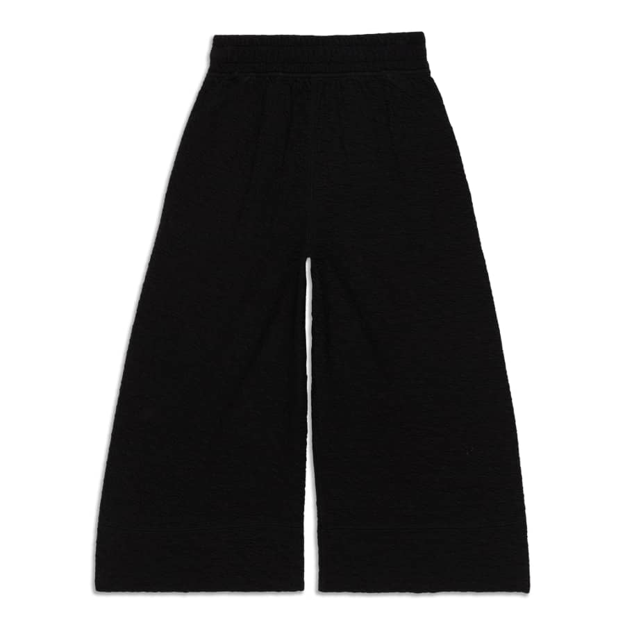 Lululemon Rippled Wide Leg Super-High-Rise Crop - Black - lulu fanatics