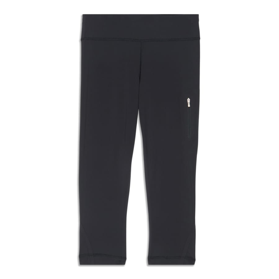 Lululemon Run Track Attack black cropped capri leggings women's