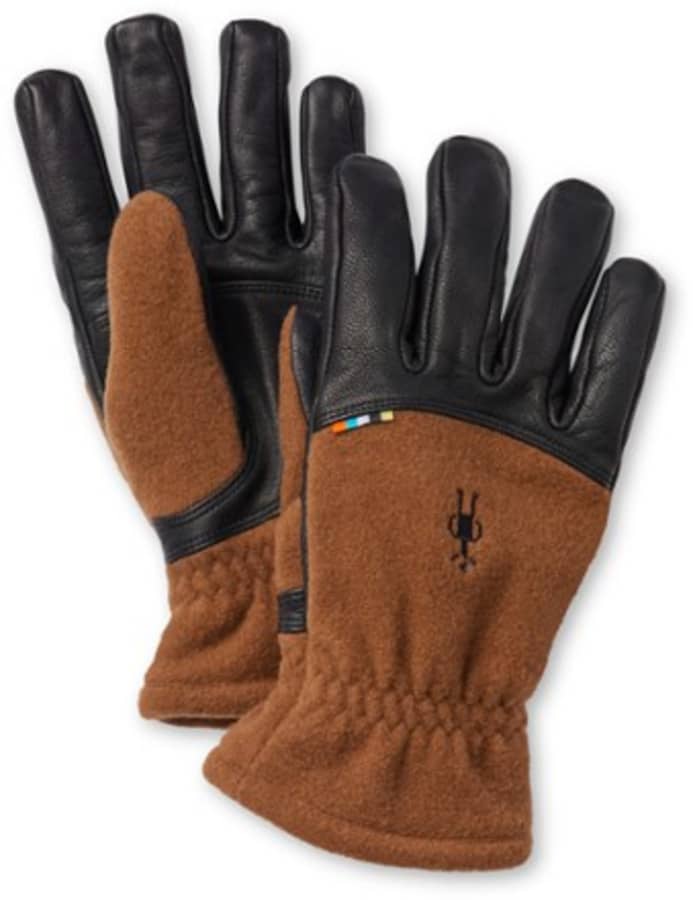 Hybrid Leather Work Gloves, Goatskin, Textured Grip, Men's Medium