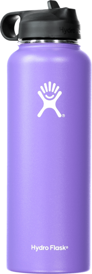 Hydro Flask Water Bottle Stainless Steel Wide Mouth with Straw Lid 2.0  Lavender