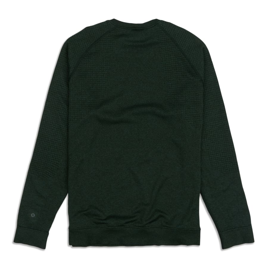 Fairway Green Marl Cotton Blend Long Sleeve Pullover