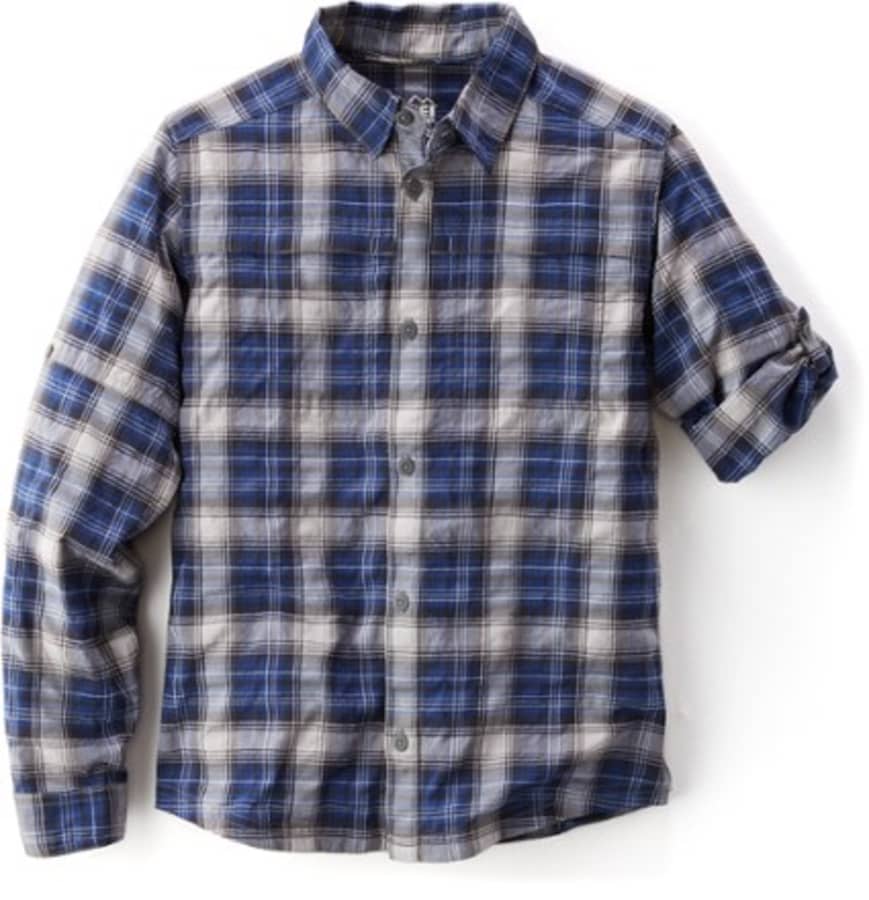 REI Co-op Sahara Pattern Long-Sleeve Hiking Shirt Men's Blue Plaid