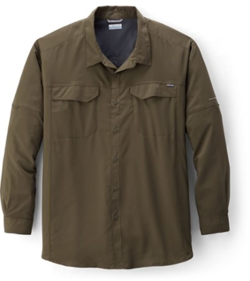 Columbia Men's Silver Ridge Lite Long-Sleeve Shirt Big Sizes Green 3X