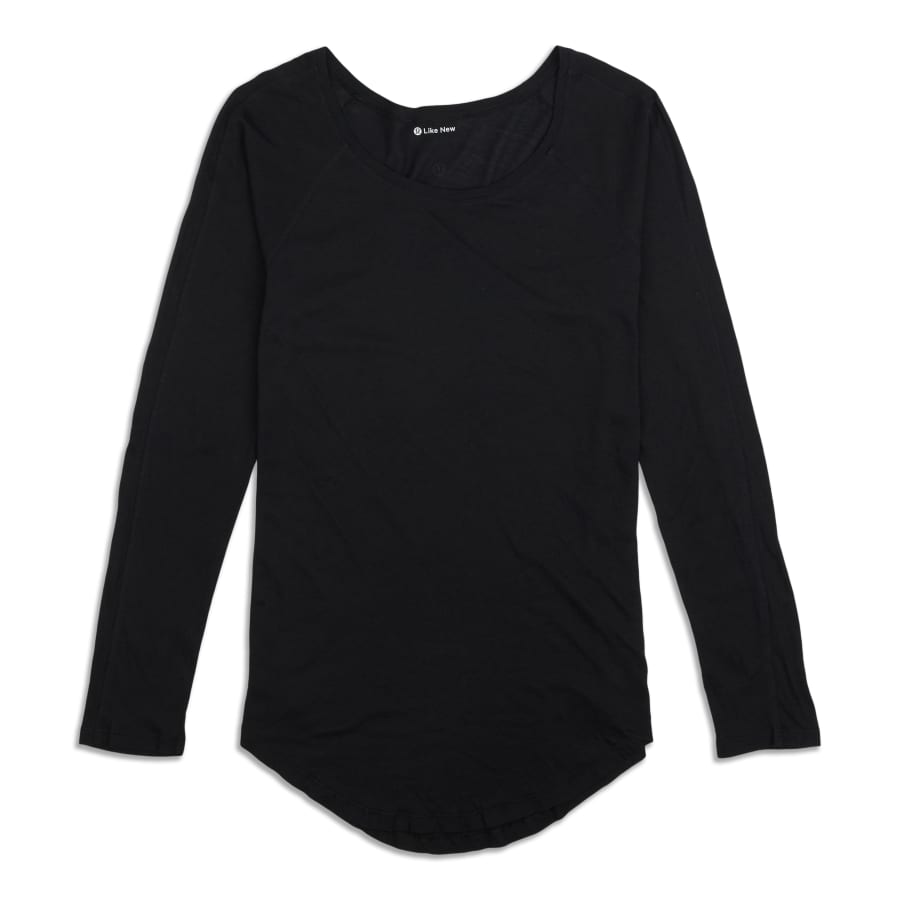 Lululemon Athletica Solid Black Long Sleeve T-Shirt Size 10 - 46% off