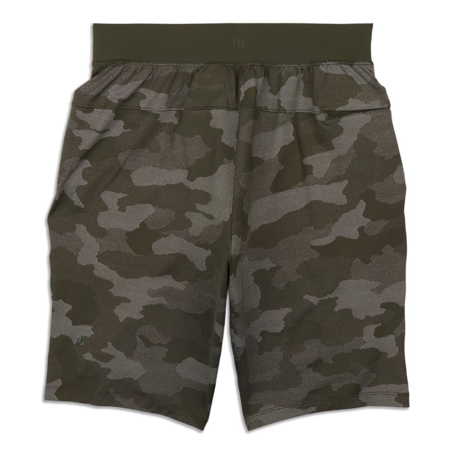 Gymshark Adapt Camo Seamless Ribbed Shorts - Winter Olive/Soul