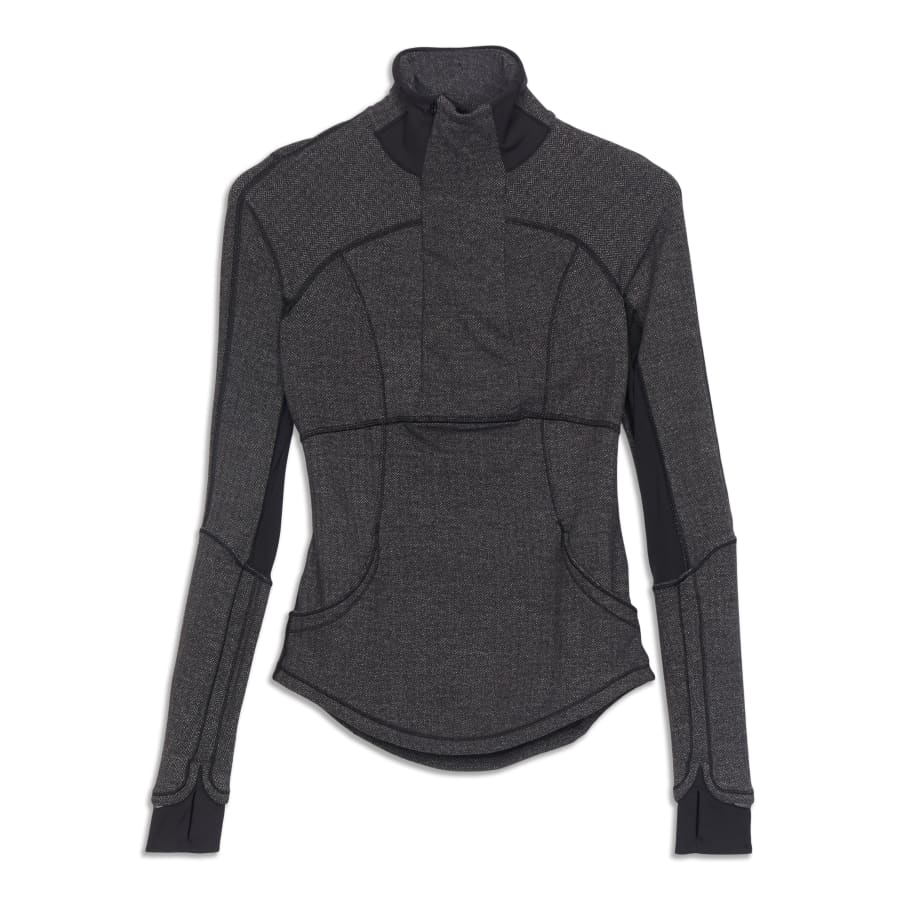 Lululemon athletica Two-Tone Ribbed Running Half Zip