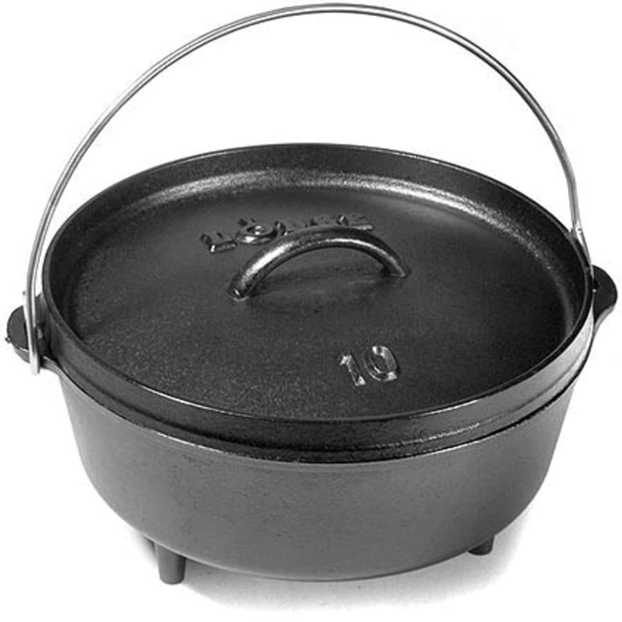 Lodge L10C03 Pre Seasoned Cast Iron Camp Dutch Oven 4 Quart Size 10