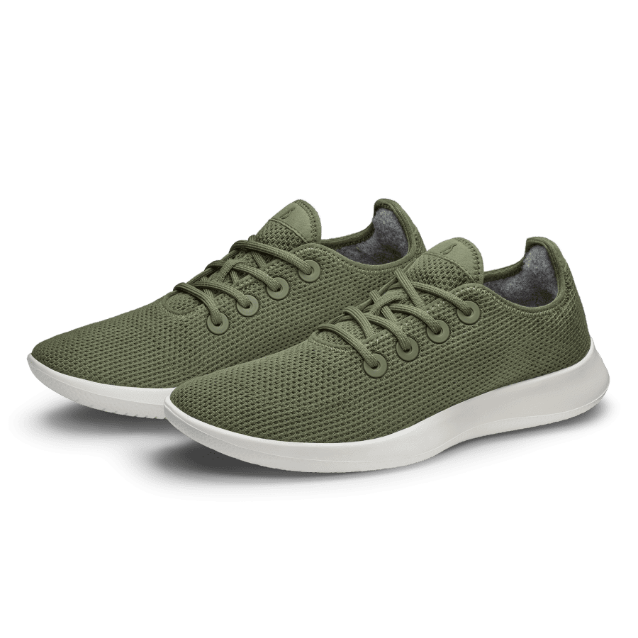 Women's Wool Runner-up Mizzles - Natural Black (Rugged Khaki Sole)