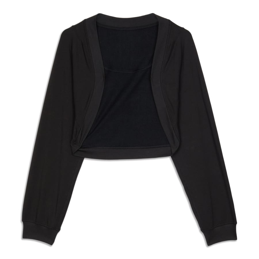 image trick finds] French Terry Long-Sleeve Shrug - Bone & Dark