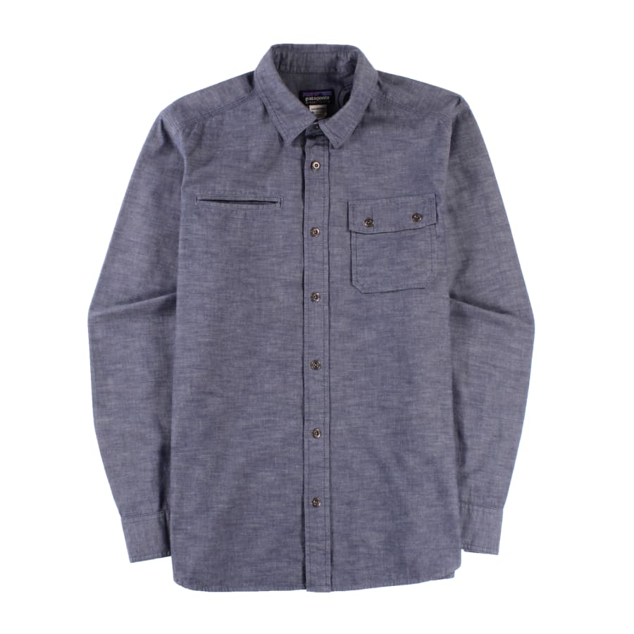 Patagonia Worn Wear Men's Long-Sleeved Chambray Shirt Classic Navy