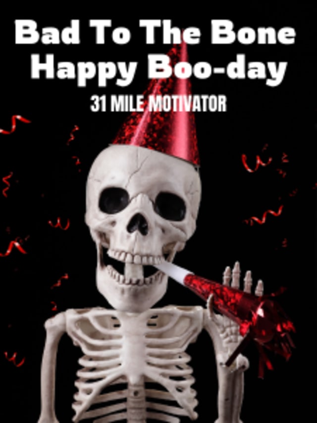 Bad to the Bone October Birthday Motivator card image