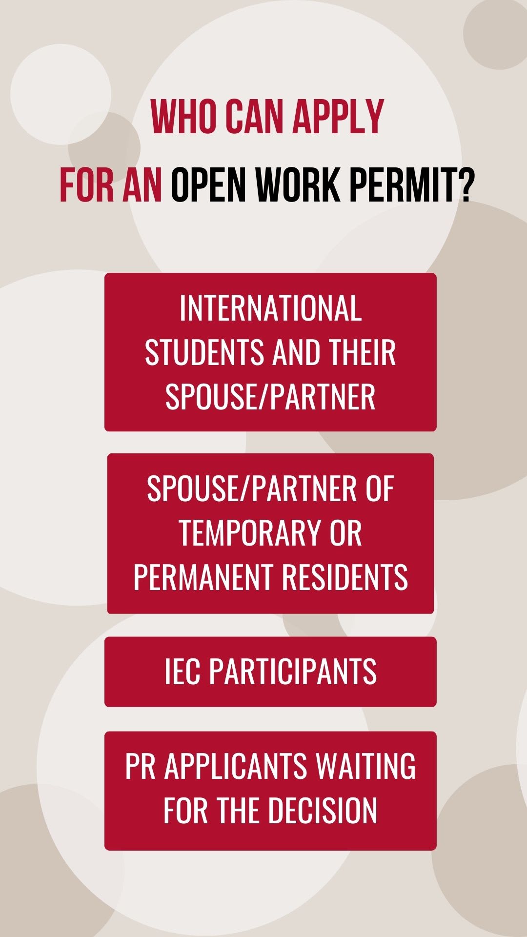 Who can apply for open work permit canada?