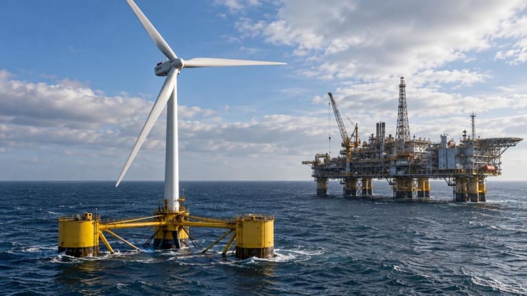 Turbina eolica flutuante no Mar do Norte abastece plataforma mas construtora abandona setor