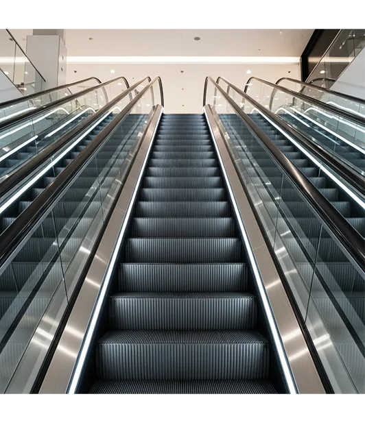 FUJI Escalator | Escalator for commercial spacefuj — Escalator & moving walk — Parameter	Standard Range Step Width	24" (600mm), 32" (800mm), 40" (1000mm) Speed	0.5–0.65 m/s (100–130 ft/min) Incline Angle	30° or 35° Capacity	6,000–13,000 people/hour Max Vertical Rise	Up to 60 ft (18m) per unit supplied by Rivet in Ethiopia