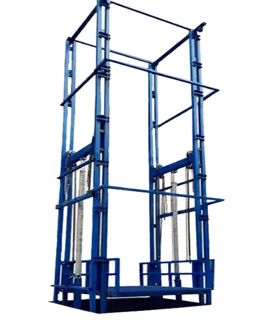 Industrial Hydraulic Freight Elevator — Hydraulic cargo elevator — Type Hydraulic Load Capacity <1T (1000 kg) Speed 1-20 M/Min Usage Construction Hoist Sling Type Wire Rope Lift Drive Electric Motor Lift Mechanism Lift Chain supplied by Rivet in Ethiopia