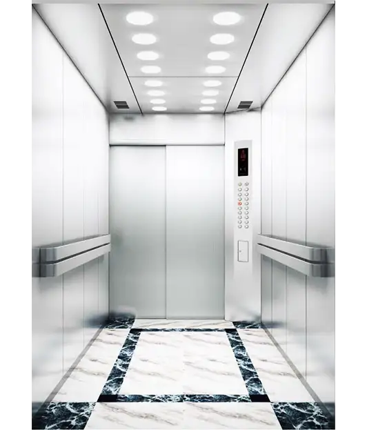 FUJI Heavy-Duty Medical Elevators | Hospital Bed & Stretcher Lifts — Hospital bed- Elevators — Ceiling: Hairline stainless steel, LED lights Cabin Wall: Hairline stainless steel Cabin Door: Hairline stainless steel Handrail: Stainless steel flat armrest Floor: PVC, Marble (Optional) supplied by Rivet in Ethiopia