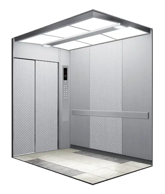 Hospital Bed Lift by FUJI Industry — Hospital bed- Elevators — Ceiling: Hairline stainless steel, LED lights Cabin Wall: Hairline stainless steel Cabin Door: Hairline stainless steel Handrail: Stainless steel flat armrest Floor: PVC, Marble (Optional) supplied by Rivet in Ethiopia