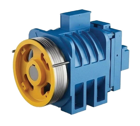 FUJI MRL FJTM-20 Traction Machine for Elevator — Elevator traction machine — Specifications:  Rated Voltage (V): 380 Roping: 2:1 Max. able Load (kg): 2500 Rated Load (kg): 450-630 Weight (kg): 200 Insulation: F IP Code: IP41 Installation type: MRL supplied by Rivet in Ethiopia