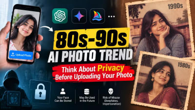 80s-90s AI Photo Trend: फोटो Upload करण्याआधी Privacy चा विचार करा . (80s-90s AI Photo Trend: Think About Privacy Before Uploading Your Photo)
