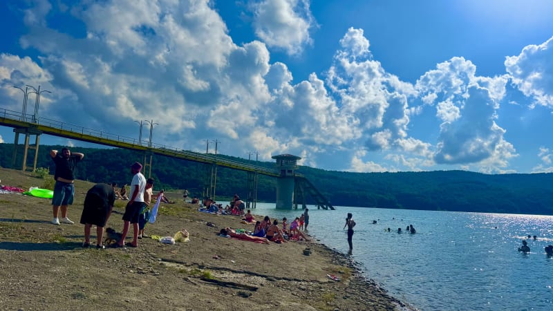Swimming at Sioni Reservoir