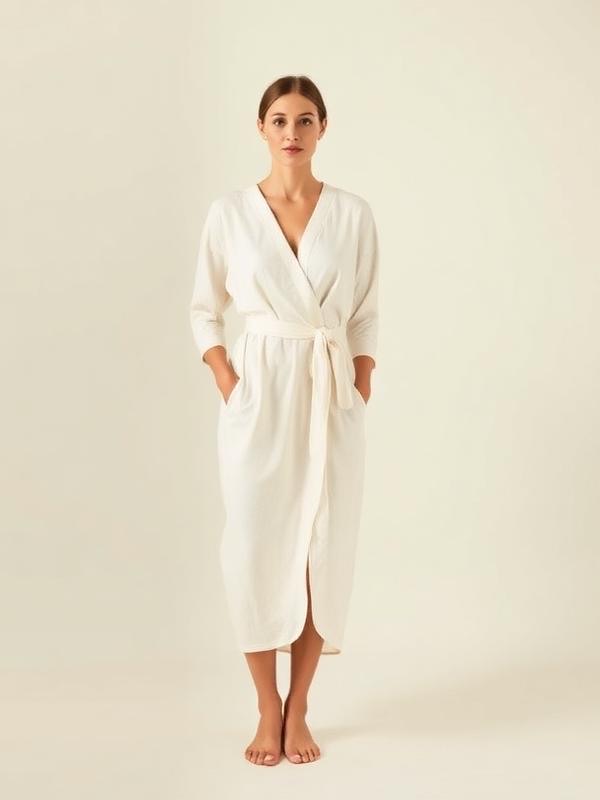 Robe portefeuille en lin
