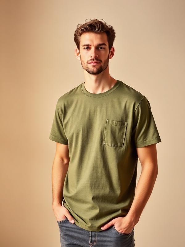 T-shirt coton poche poitrine
