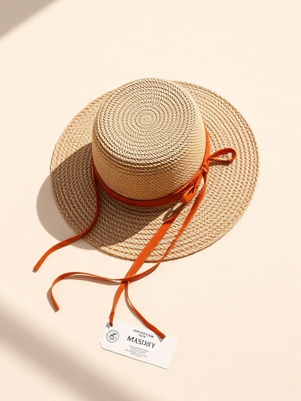 Chapeau de paille ruban