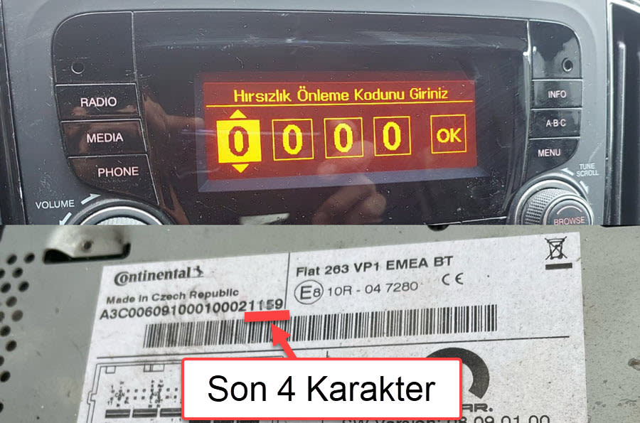 Fiat Fiat Egea,Doblo, Fiat 500 Orijinal Teyp Görseli