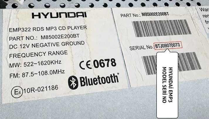 Kia Hyundai/Kia Mp3 Serisi Orijinal Teyp Görseli